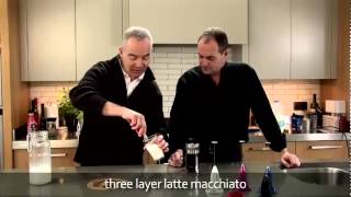 aerolatte  milk frother makes three layer caffè latte macchiato [upl. by Christoffer]