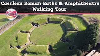 CAERLEON ROMAN BATHS amp AMPHITHEATRE WALES  Walking Tour  Pinned on Places [upl. by Nerred267]