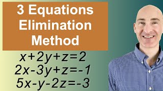 Solving Systems of 3 Equations Elimination [upl. by Lizned992]