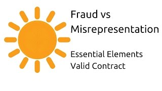 Fraud vs Misrepresentation  Other Essential Elements of a Valid Contract  CA CPT  CS amp CMA [upl. by Irmina]